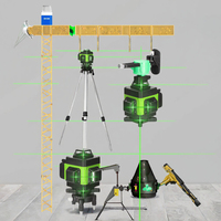 Laser rotatif à nivellement automatique pour l'arpentage et la mesure de niveaux laser vert croisé 4D Line