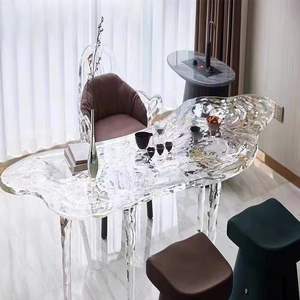 Table à thé en cristal époxy Transparent glacier liquide cascade table table à manger arche villa meubles de salon - Product Image 4