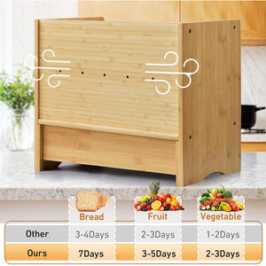 Tre công suất lớn thực phẩm lưu trữ container nhà bếp Countertop góc bánh mì bin hai lớp bánh mì hộp với cửa sổ rõ ràng - Product Image 6
