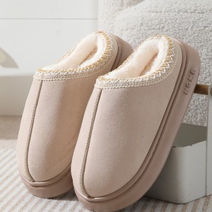 Femmes décontracté Style ethnique fourrure pour pantoufles automne hiver épais EVA semelle rehaussant mocassins moelleux chaud pour pantoufles doux - Product Image 3
