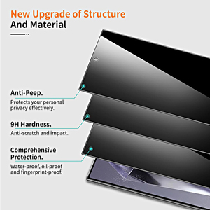 Protector de Pantalla de Vidrio Templado 9H con Privacidad, Antirayones, Sin Burbujas, Táctil Sensible para <span class=keywords><strong>Samsung</strong></span> S24 S25 S26 Ultra - Product Image 4