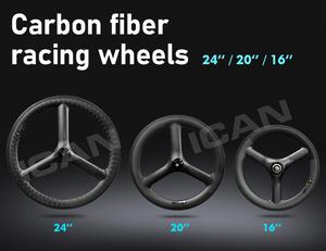 카본 파이버 3 스포크 BMX 휠 V 브레이크 <span class=keywords><strong>25mm</strong></span> 접이식 자전거 휠 미니 자전거 휠 - Product Image 6