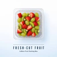 Boîte d'emballage en blister transparente carrée jetable de qualité alimentaire en PET pour fruits, légumes, gâteaux à emporter, marque Lanke