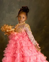 Robes de luxe personnalisées à manches longues pour enfants, idéales pour les mariages, les demoiselles d'honneur, les bals de promo et les séances photo