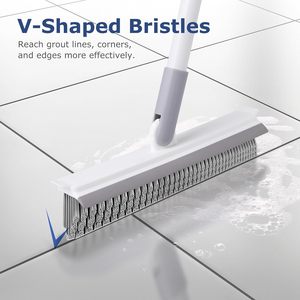 For 3-in-1 Eco-Friendly Stainless Steel Handle Nylon Brush Multifunctional Toilet Cleaning <b>Mop</b> & Sweep <b>Floor</b> Scrub Brush - Product Image 4