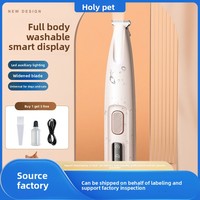 Tondeuse à poils pour animaux de compagnie imperméable pour chats et chiens, outil de toilettage portable avec lumière LED et batterie rechargeable pour les voyages et les sorties