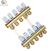 Collecteur de chauffage par le sol automatique OEM en laiton pour système hydronique 1''x2-8 voies eau 220V