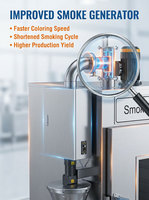 Fumoir commercial en acier inoxydable 304, robuste, pour saucisses et poisson, avec moteur, contrôle automatique de la température, haute efficacité