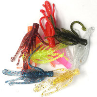 10 pièces/sac 63mm 2.5g Leurre souple flottant en plastique, imitation crevettes et crevettes étrangères, pour la pêche au bar, plusieurs couleurs