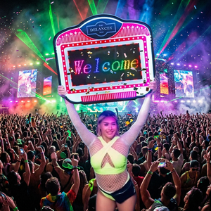 <b>Bar</b> Nightclub Custom VIP Bottle Presenter Service Sign Glorifier Happy Birthday Letter <b>LED</b> Scrolling Message Display Board - Product Image 1