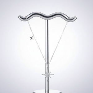 Collana con Pendente Stella Polare alla Moda, Placcata in Rodio, Argento Sterling 925 con Zirconi, Regalo per Donne - Product Image 2