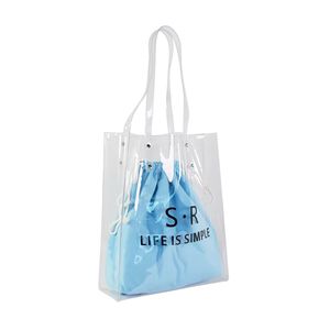 Sac à main d'été personnalisable, imperméable, holographique, sac de plage à bandoulière avec fermeture éclair en PVC transparent, sac de shopping transparent - Product Image 2