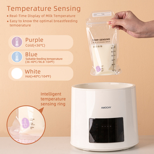Sacs de stockage de lait maternel en PET sans BPA sac d'alimentation à motif imprimé réutilisable en <span class=keywords><strong>silicone</strong></span> de qualité alimentaire pour 0-12 mois - Product Image 4