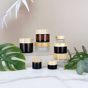 Envases Cosméticos de Gel para el Cuidado Facial al por Mayor, Frascos de Vidrio para Crema Cosmética con Tapa de Bambú, Vacíos, de 5g, 10g, 20g, 30g, 50g y 100g - Product Image 4