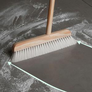 Escoba de pelo de caballo para interiores FF5121, cepillo de limpieza para suelos, escoba de lana con mango de madera y juego de recogedor. - Product Image 3