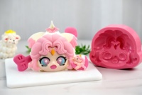 Molde de Silicona con Forma de Chibiusa de Sailor Moon para Hornear, Molde 3D de Grado Alimenticio para Pastel de Mousse de Chica Anime
