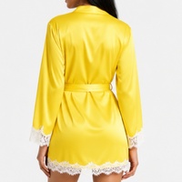 Robe en satin de haute qualité pour femmes, robe de chambre en dentelle, kimono de luxe, nuisette élégante, pyjama femme, robes de bain sexy, vêtements de nuit pour femmes