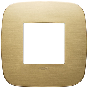 Placa de pared Vimar de latón cepillado de 9,7 cm cuadrada para interruptores - Product Image 1