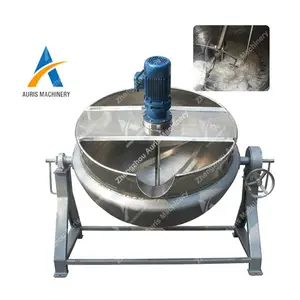 100 Liter Industrial Steam gas electric Jacketed Cooking Kettle Cooking Mixer Pot Jacket Kettle With Agitator