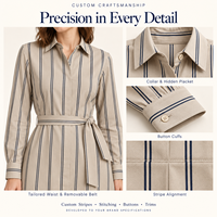Fabricant de vêtements OEM, robe chemise en lin et coton pour femme, col polo blanc, manches longues, élégante, décontractée, mi-longue, printemps-automne, sur mesure