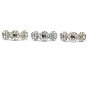 Anneaux classiques en or rose 18 carats avec diamants véritables ronds et baguettes, à courte délai de livraison, pour mariage, anniversaire et cadeaux de fête - Product Image 4