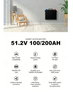 แบตเตอรี่ติดผนังแบบไฮบริด LiFePO4 ขนาด 5 กิโลวัตต์ชั่วโมง 51.2 โวลต์ ระบบกักเก็บพลังงานแสงอาทิตย์ พร้อมการป้องกันระดับ IP54 - Product Image 5