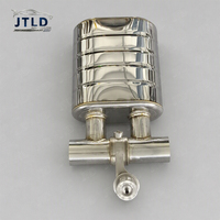 JTLD Silencieux d'échappement en acier inoxydable de 2,5 pouces avec valve, structure interne perforée, double tube avec boîtier de commande pour échappement de voiture