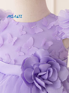 Elegante Abito in Raso con Collo Tondo per <span class=keywords><strong>Neonata</strong></span>, Nuovo Design con Motivi Leopardati e Floreali, Vestito Formale da Principessa per Feste - Product Image 4