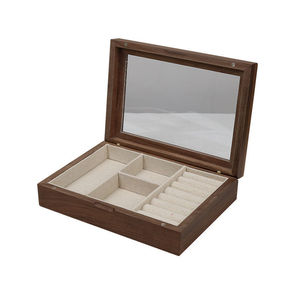 Wood Jewelry <b>Box</b> 21x15x5cm With Acrylic Lid For <b>Earring</b> Ring Storage Desktop Organizer - Product Image 5