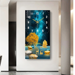 Đồng hồ treo tường chất lượng cao UNIART phong cách Bắc Âu 3D bằng sứ pha lê, không tiếng kêu, tranh treo tường trang trí, tranh in vải treo tường - Product Image 6