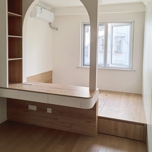 طقم أثاث غرفة نوم مخصص، سرير تاتامي كامل الحجم مع درجين، خزانة ملابس مدمجة، طاولة جانبية، تصميم عصري مجاني - Product Image 3