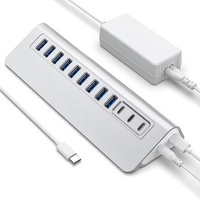 Hub USB-C con Carga PD de 45W y 10Gbps, Cable de Aluminio de 3.3 Pies, 12 Puertos, en Stock para PC/Laptop/iPhone 17/16