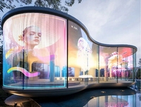 Écran invisible holographique ultra mince 90% haute transparence LED P2.5 P3.91 P5 P6.25 P7.8 P10 P20 P30 pour fenêtres en verre