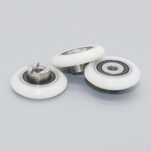 V-Type M5*25*9.5mm Plastic Wheel with Rubber-Coated Countersunk Roller Inner Ring S688RS Bearing Protruding Threads <b>Pulley</b> - Product Image 1