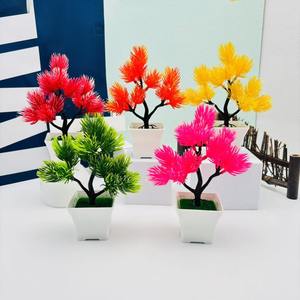 Pequena Simulação Esquilo Bonsai Enfeites Plantas Verdes Vasos De Jardim Layout Falso Árvore Flowerpot Artificial Ação De Graças - Product Image 1