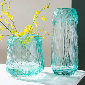 Jarrón <span class=keywords><strong>de</strong></span> Flores <span class=keywords><strong>de</strong></span> Vidrio <span class=keywords><strong>de</strong></span> Superficie Rugosa <span class=keywords><strong>de</strong></span> Estilo <span class=keywords><strong>Mexicano</strong></span> Conciso para Arreglos Florales en el Hogar, Hotel o Bar - Product Image 5