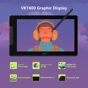 Tavoletta Grafica VEIKK VK1600 (Studio 16) con Schermo da 15,6 Pollici e 16384 Livelli di Pressione <span class=keywords><strong>per</strong></span> <span class=keywords><strong>PC</strong></span> e Mac - Product Image 2