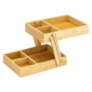 Bamboo 2-Tier Tabletop Storage <b>Organizer</b> Counter Top or <b>Desk</b> Tidy <b>Organizer</b> Extendable Office <b>Desk</b> <b>Organizer</b> - Product Image 6