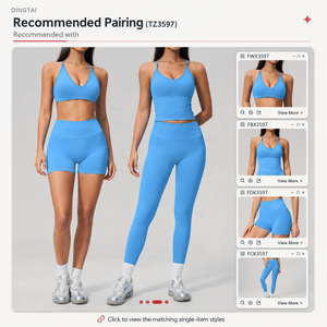 Soutien-gorge de sport sans couture pour femme, col halter, dos en Y, rembourré, maintien moyen, haut de fitness, nylon et élasthanne, logo personnalisé OEM - Product Image 5