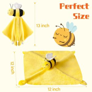 Doudou Abeille pour Bébés, Couverture de Sécurité Douce, Jouet Réconfortant, Couverture en Peluche - Product Image 3