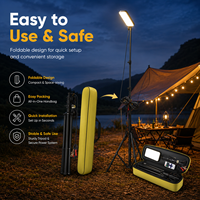 Lampe de travail LED portable LEDORA LIGHTING, trépied, rechargeable au lithium, haute luminosité, pour le camping et les activités de plein air