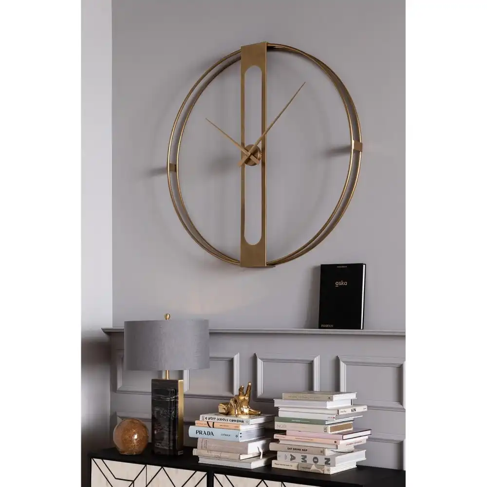 silence living room clock wall wholesale european style gold 3d wall watch clock