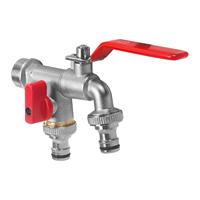 Robinet d'eau de jardin 3/4 pouces avec double sortie