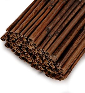 Rouleau de clôture de jardin en bambou carbonisé écologique, résistant à la rouille, pare-vue <span class=keywords><strong>extérieur</strong></span> résistant aux intempéries, lamelles de bambou brun foncé <span class=keywords><strong>pour</strong></span> - Product Image 5