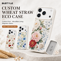 Coque de téléphone antichoc personnalisable en paille de blé 100 % biodégradable et écologique à faible MOQ pour iPhone 18 17 16 Pro Max avec logo personnalisé