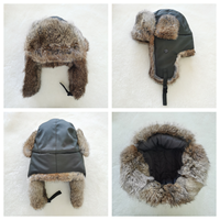 Chapeau de ski en fourrure de lapin véritable pour homme, style russe, avec cache-oreilles, pour l'hiver, la pêche et la neige, vente en gros directe usine, échantillon disponible