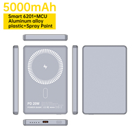 Banques d'alimentation personnalisées A36 avec logo, chargeur sans fil magnétique 5000 mAh, charge rapide Type-C, chargeur portable, 5 couleurs au choix