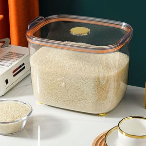 Contenedor de arroz rectangular con tapa hermética para almacenar arroz y granos - Product Image 3