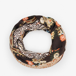 Floral Print Pullover Hat Medium Length Women Sun Protection Veil Quick Drying Windproof Beanie Scarf Hoodie - Product Image 1