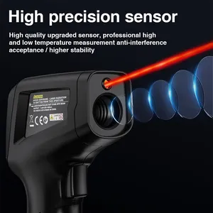 Termómetro infrarrojo electrónico para la industria, pistola de medición de temperatura, higrómetro Digital, pirómetro, 50-400C